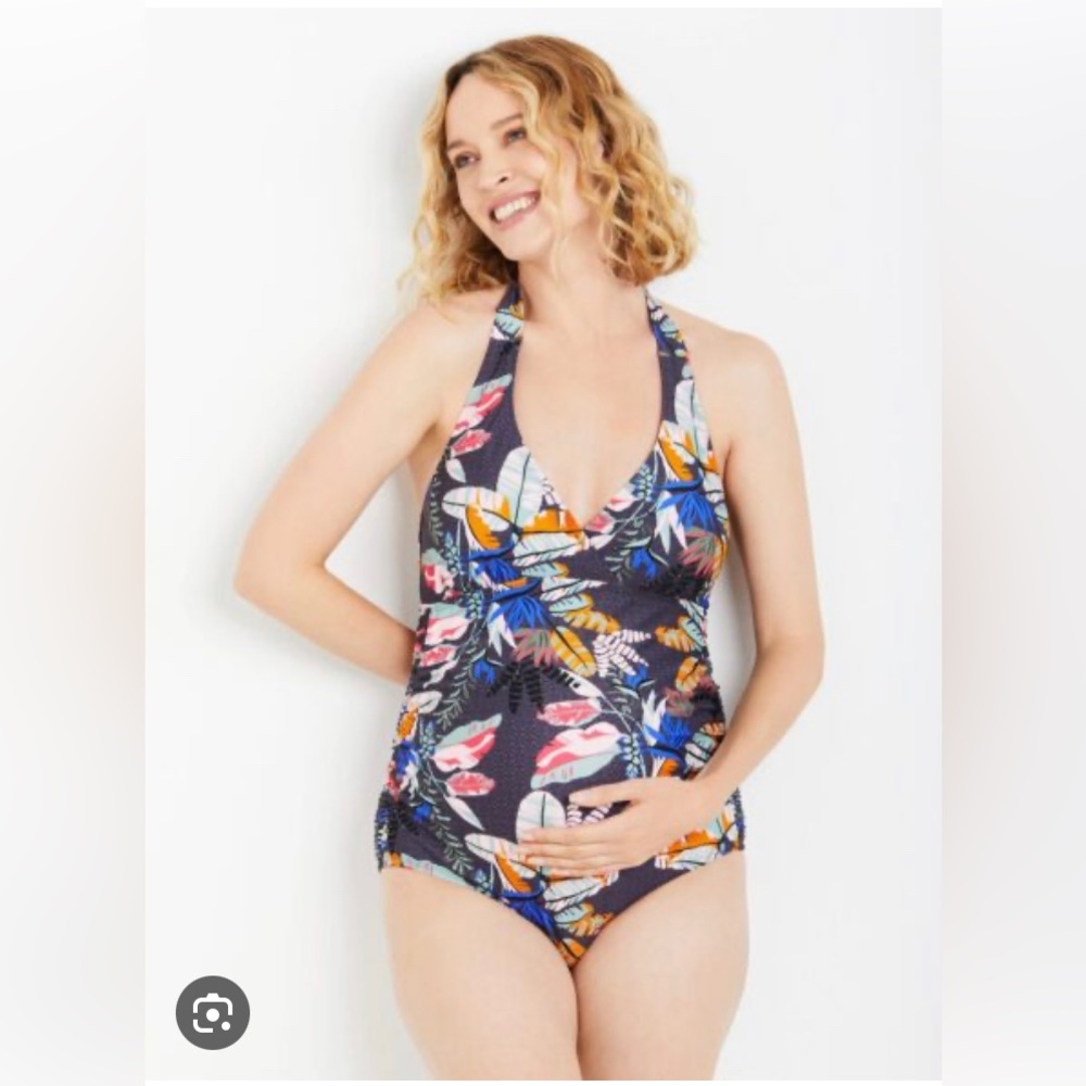 New with tags (NWT) Motherhood Maternity Beach Bump Smocked One-Piece Swimsuit